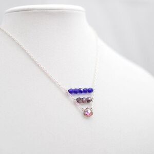 Beaded Silver Triple Bar Necklace